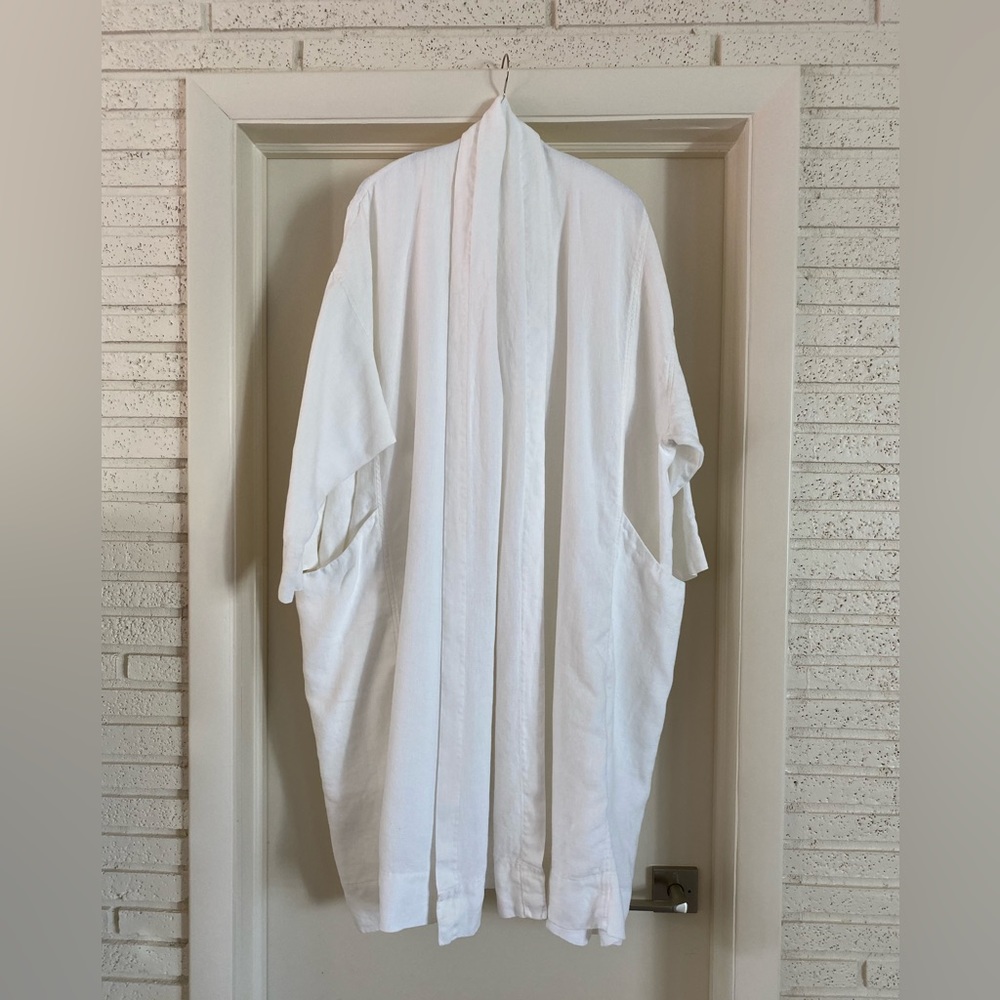 Elizabeth Suzann Ivory Linen Ida Trench L/XL Deep Pockets